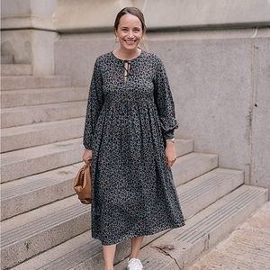 Grace Atwood Mid-Calf Leopard Print Dress